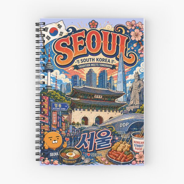 Item preview, Seoul South Korea Tradition Meets Tomorrow Vintage Travel Poster designed and sold by Skyrocketz.