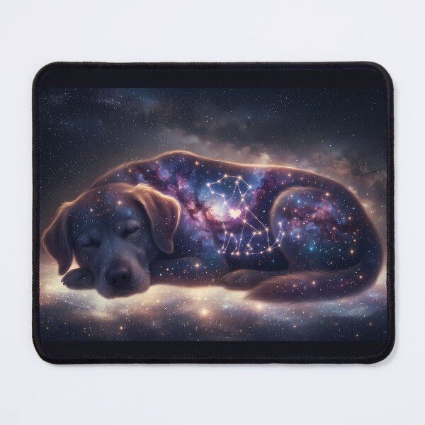 Item preview, Cosmic Pet Constellations: The Loyal Star & Nebula Dream over the Milky Way | Fantasy Pet Art Print designed and sold by SOOstudio73.
