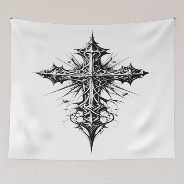 Item preview, Gothic Spike Cross Black Tattoo.✝️ designed and sold by BaddieNz.