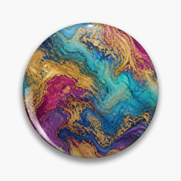 Item preview, Liquid Gold & Vibrant Turquoise Fluid Marble Art designed and sold by breathinghuman.