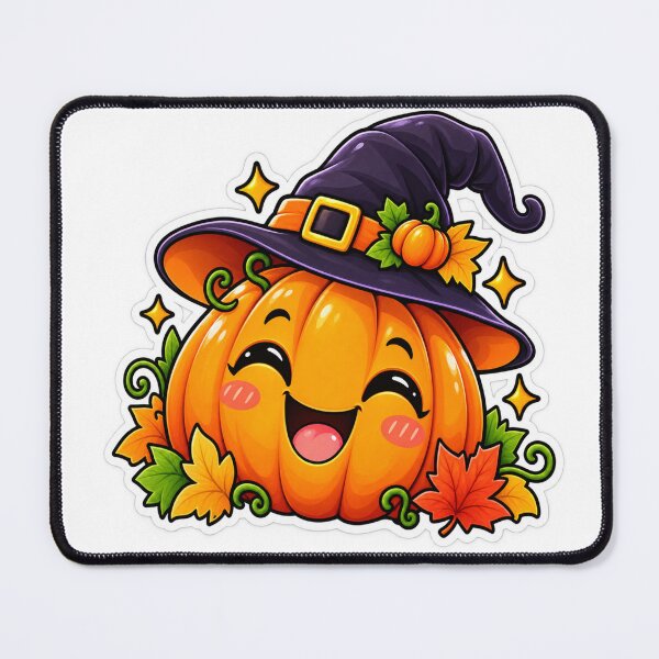 Item preview, Cute Halloween Pumpkin Sticker | Kawaii Pumpkin Witch Hat & Fall Vibes designed and sold by Genzfirevibes.