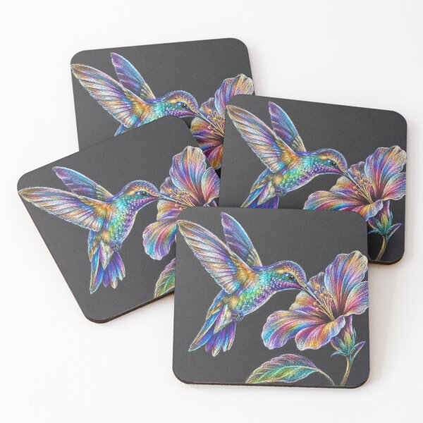 Item preview, Rainbow Hummingbird and Hibiscus designed and sold by aurelixagency.