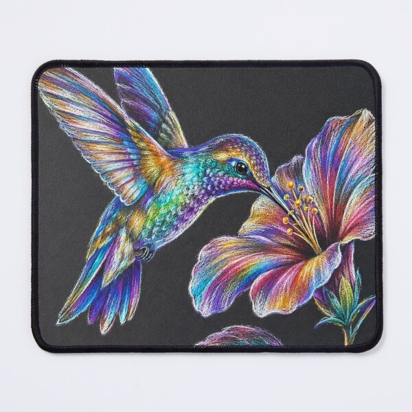 Item preview, Rainbow Hummingbird and Hibiscus designed and sold by aurelixagency.