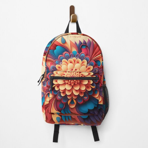 Item preview, Coral Chrysanthemum with Spiked Blue Petals designed and sold by RAGANADesign.