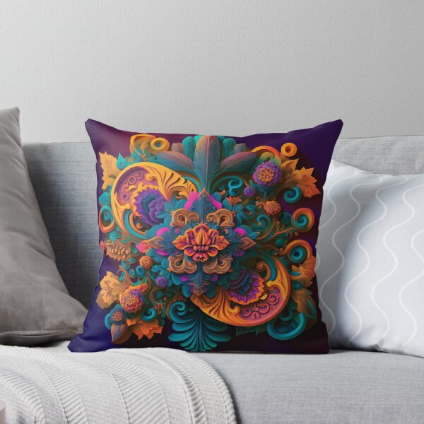 Item preview, Gilded Scrollwork Flowers on Deep Purple designed and sold by RAGANADesign.