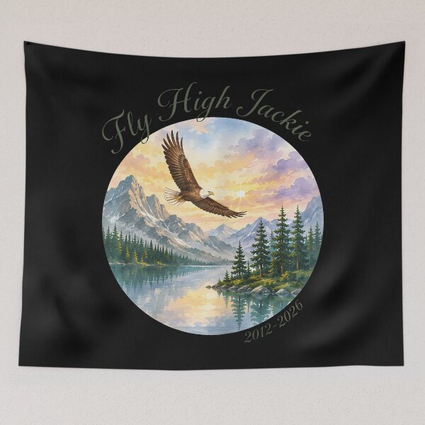 Item preview, Fly High Jackie Bald Eagle Memorial Mountain Nature designed and sold by JamesCrArt.