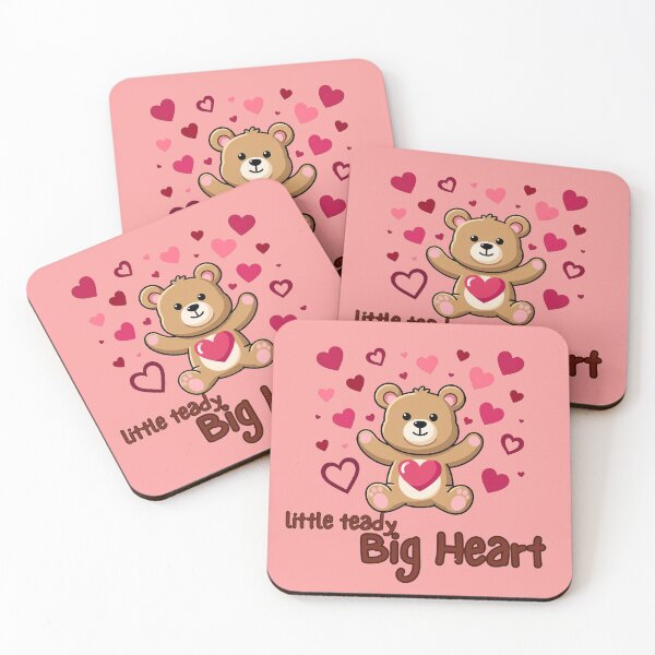 Item preview, Little Teddy Big Heart - Cute Bear & Pink Hearts Graphic designed and sold by SeJaa.