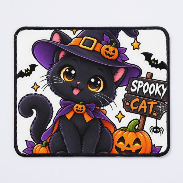Item preview, Cute Spooky Cat Halloween Sticker | Black Cat Witch & Pumpkin designed and sold by Genzfirevibes.