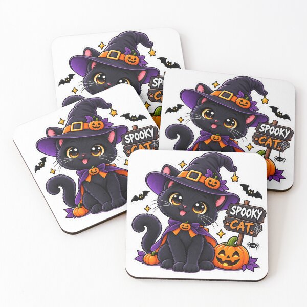Item preview, Cute Spooky Cat Halloween Sticker | Black Cat Witch & Pumpkin designed and sold by Genzfirevibes.