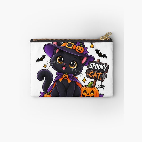Item preview, Cute Spooky Cat Halloween Sticker | Black Cat Witch & Pumpkin designed and sold by Genzfirevibes.