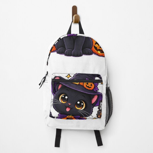 Item preview, Cute Spooky Cat Halloween Sticker | Black Cat Witch & Pumpkin designed and sold by Genzfirevibes.