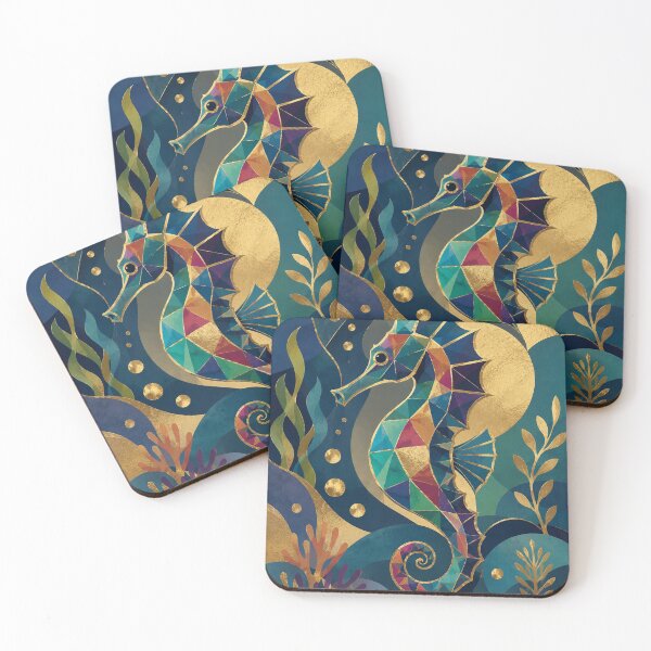 Item preview, Art Deco Seahorse Elegance designed and sold by aurelixagency.
