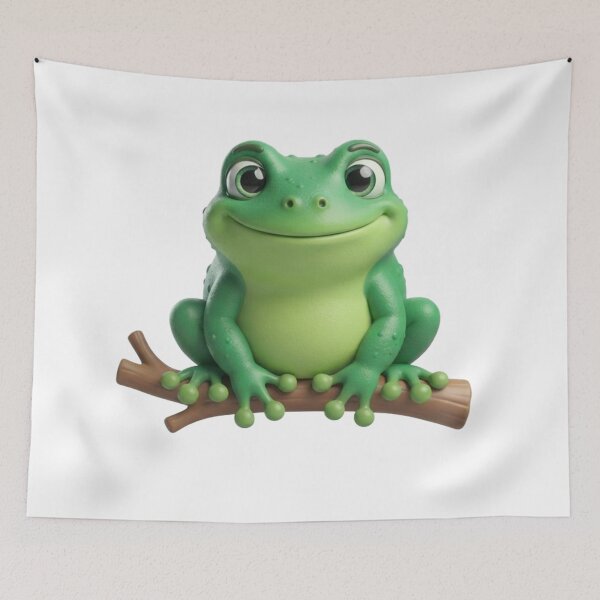 Item preview, Cute Frog on Branch Character Tee designed and sold by TripleVertex-1.
