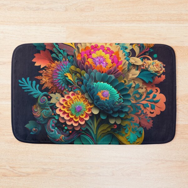 Item preview, Pink Bloom on Tall Teal Stems designed and sold by RAGANADesign.