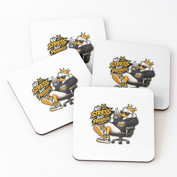Item preview, No Stress Just Progress Duck Boss Sticker designed and sold by CreativeKrish07.
