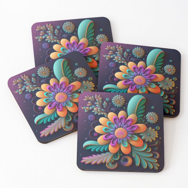Item preview, Art Nouveau Flower in Purple and Gold designed and sold by RAGANADesign.
