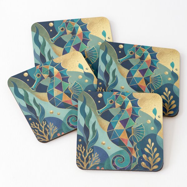 Item preview, Geometric Seahorse Ocean Art designed and sold by aurelixagency.