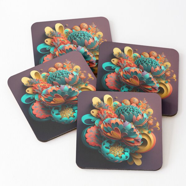 Item preview, Grand Curl in Teal and Gold designed and sold by RAGANADesign.