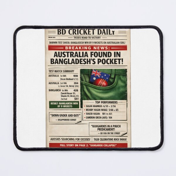 Item preview, Bangladesh vs Australia – Breaking News Cricket Parody designed and sold by WhisperFrame.