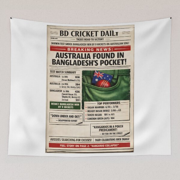 Item preview, Bangladesh vs Australia – Breaking News Cricket Parody designed and sold by WhisperFrame.