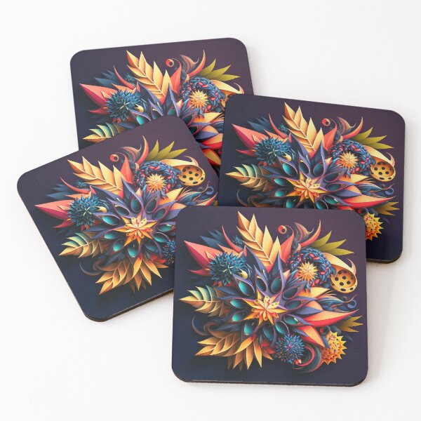 Item preview, Yellow Starburst Petals on Navy designed and sold by RAGANADesign.