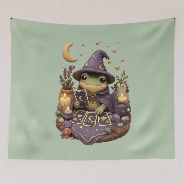 Item preview, Cute Mystical Frog Tarot Reading | Kawaii Cottagecore designed and sold by Moons Studio.