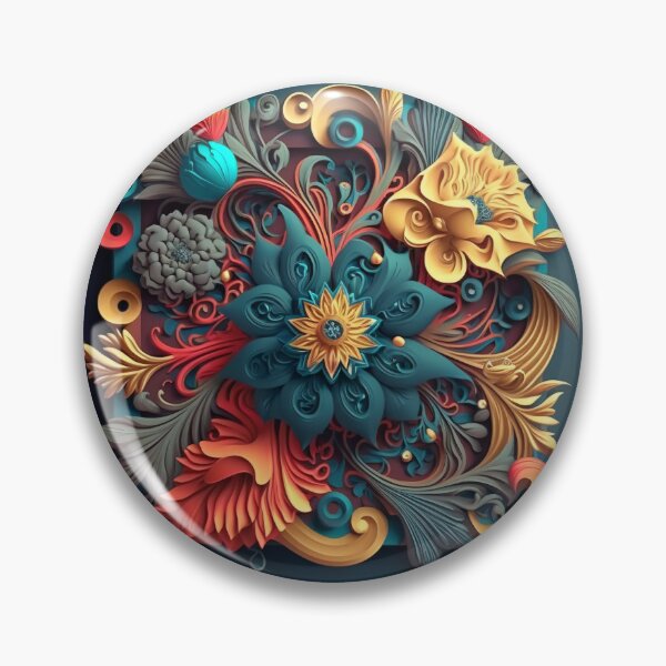 Item preview, Ornate Square Panel in Teal and Gold designed and sold by RAGANADesign.