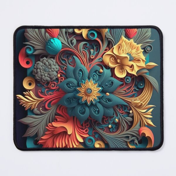 Item preview, Ornate Square Panel in Teal and Gold designed and sold by RAGANADesign.