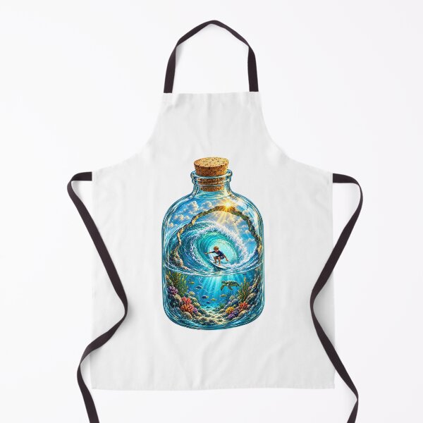 Item preview, Surfer in a Bottle – Whimsical Surf Illustration designed and sold by FunscapeHQ.