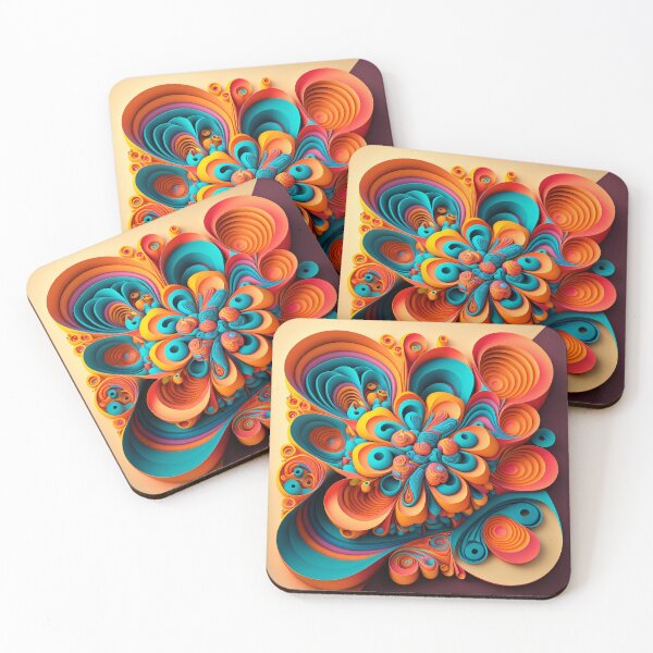 Item preview, Quilled Ribbon Spiral in Orange and Teal designed and sold by RAGANADesign.