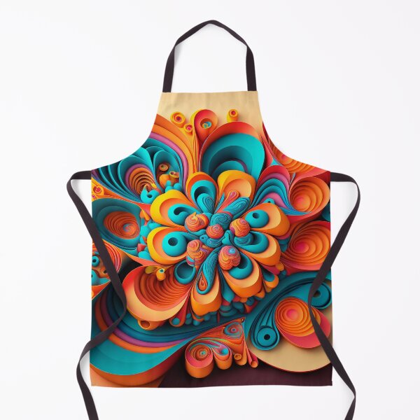 Item preview, Quilled Ribbon Spiral in Orange and Teal designed and sold by RAGANADesign.