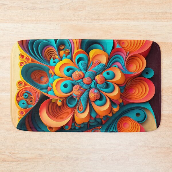Item preview, Quilled Ribbon Spiral in Orange and Teal designed and sold by RAGANADesign.