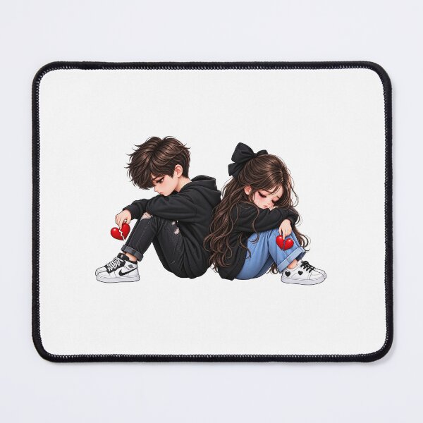 Item preview, Sad Boy & Girl Broken Heart Sticker | Emotional Couple Anime Art | Heartbreak Love PNG designed and sold by Ishratparween11.