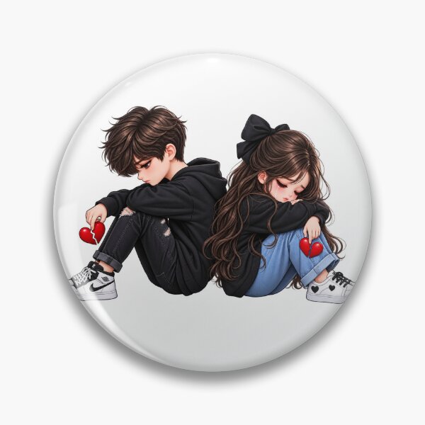Item preview, Sad Boy & Girl Broken Heart Sticker | Emotional Couple Anime Art | Heartbreak Love PNG designed and sold by Ishratparween11.