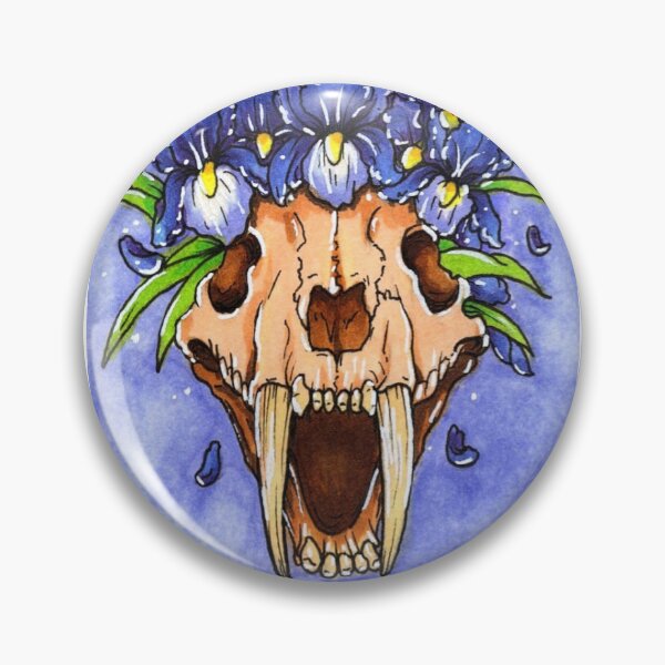 Item preview, Sabertooth Skull with Iris Flowers designed and sold by oomia96.