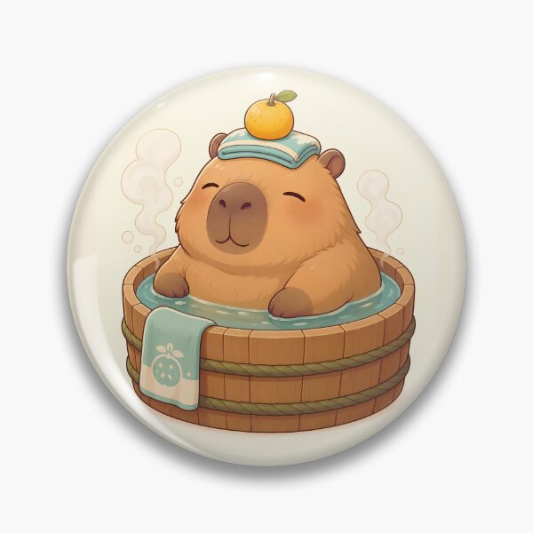 Item preview, Capybara Bath Self Care - Cute Spa Day Ofuro Wellness Art designed and sold by Knacky Print.
