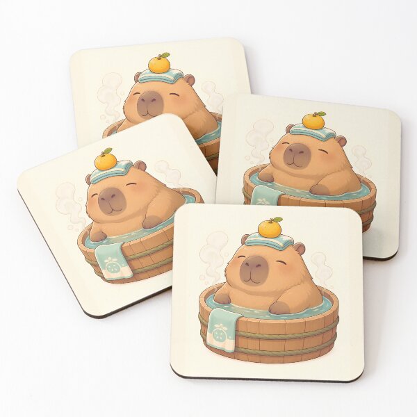 Item preview, Capybara Bath Self Care - Cute Spa Day Ofuro Wellness Art designed and sold by Knacky Print.