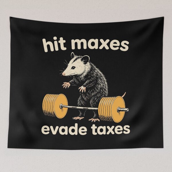 Item preview, Hit Maxes Evade Taxes Opossum designed and sold by DrawMotion.
