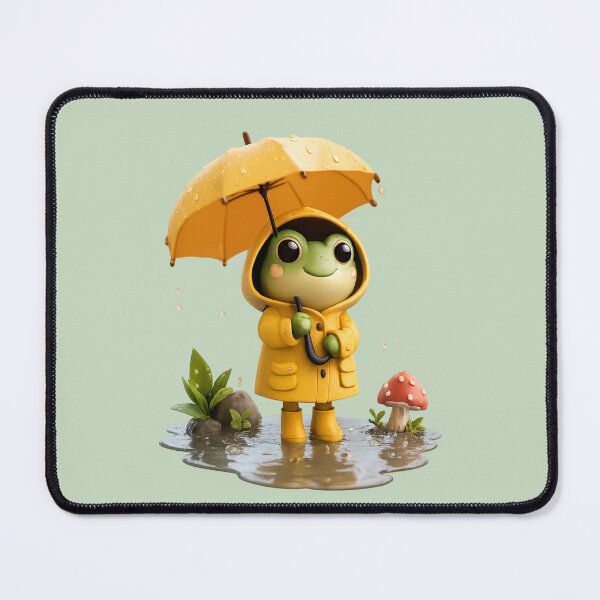 Item preview, Cute Rainy Day Frog in Yellow Raincoat | Cozy Kawaii Cottagecore Frog designed and sold by Moons Studio.