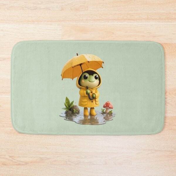 Item preview, Cute Rainy Day Frog in Yellow Raincoat | Cozy Kawaii Cottagecore Frog designed and sold by Moons Studio.
