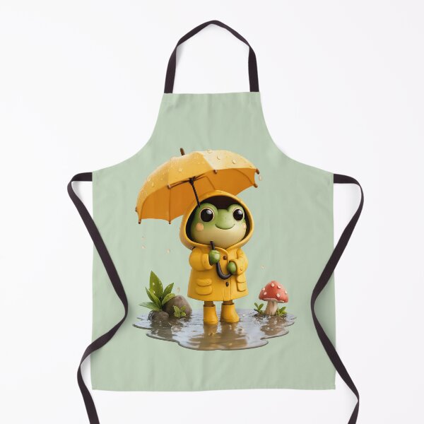 Item preview, Cute Rainy Day Frog in Yellow Raincoat | Cozy Kawaii Cottagecore Frog designed and sold by Moons Studio.