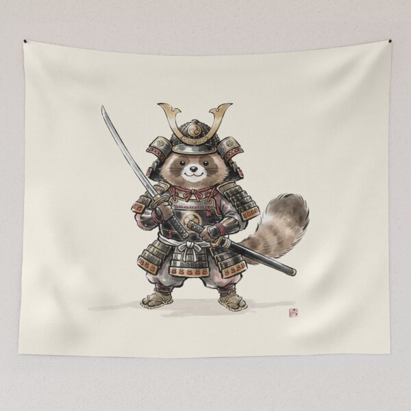 Item preview, Little Tanuki Samurai Warrior designed and sold by HumTumMe.