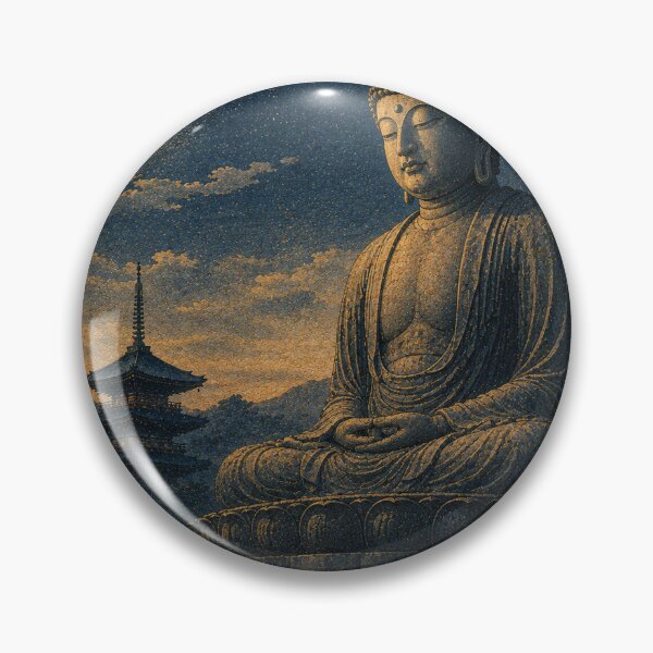 Item preview, Moonlit Serenity of the Great Buddha designed and sold by UkiyoAtelier.