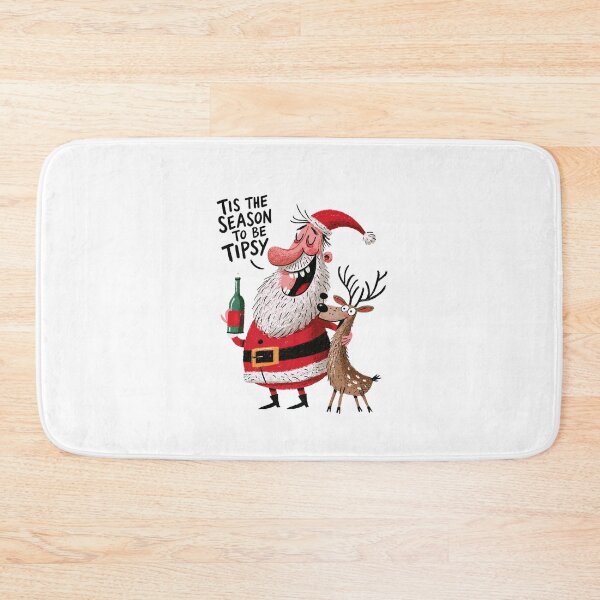 Item preview, ’Tis the Season to Be Tipsy – Funny Drunk Santa & Reindeer Christmas designed and sold by Ramona-Gliga.