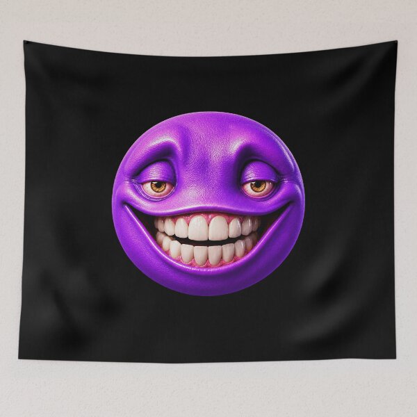 Item preview, Grinning I Can Tell By The Crunch Meme Purple Blob Creepy Face designed and sold by elderberry.