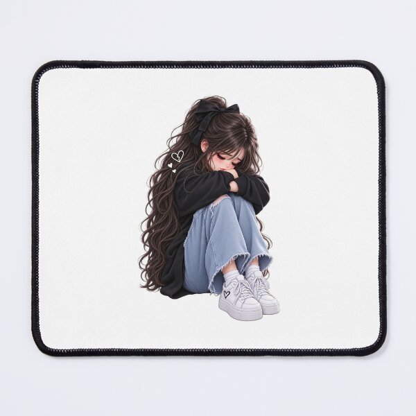 Item preview, Sad Girl Broken Heart Sticker | Lonely Emotional Girl Aesthetic | Heartbreak Love Art PNG designed and sold by Ishratparween11.