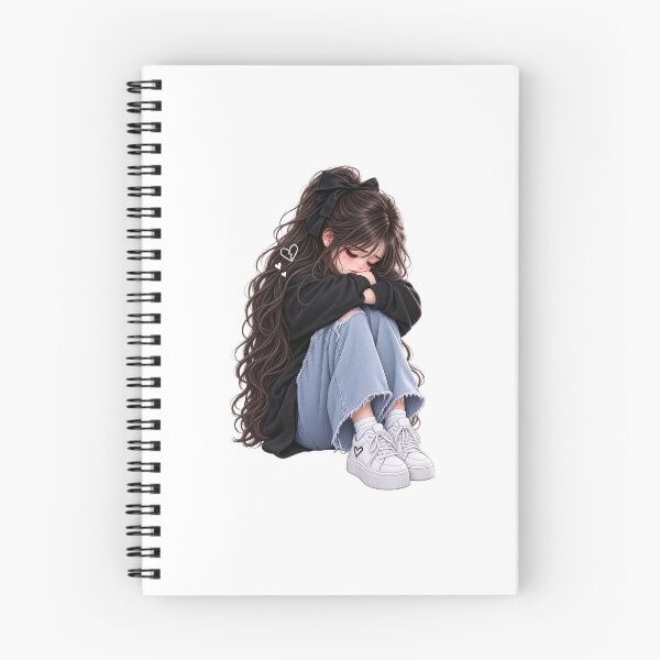 Item preview, Sad Girl Broken Heart Sticker | Lonely Emotional Girl Aesthetic | Heartbreak Love Art PNG designed and sold by Ishratparween11.
