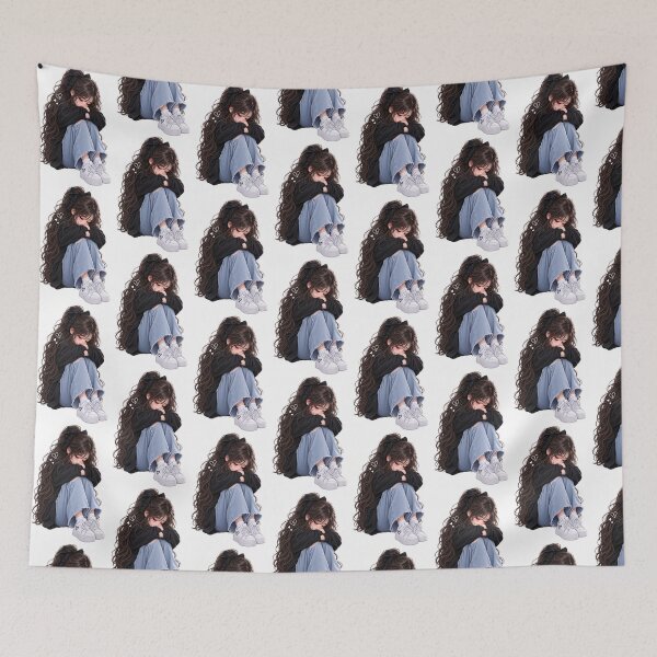 Item preview, Sad Girl Broken Heart Sticker | Lonely Emotional Girl Aesthetic | Heartbreak Love Art PNG designed and sold by Ishratparween11.