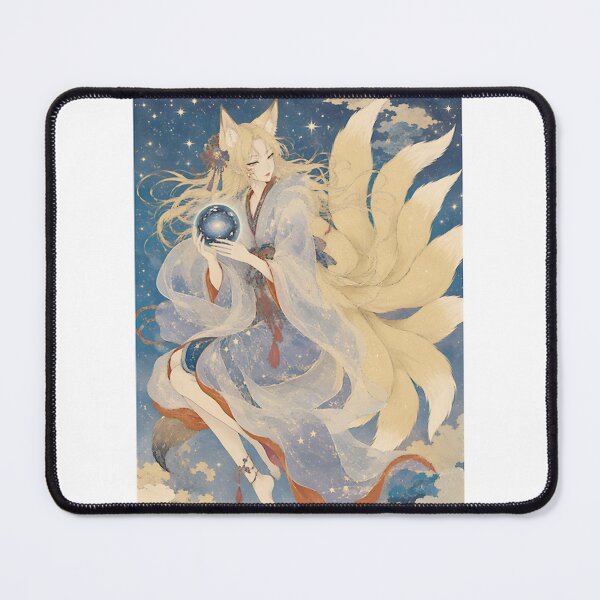 Item preview, Celestial Ninetails Kitsune Girl Vintage Japanese Ukiyoe Art ⭐⭐⭐⭐⭐ designed and sold by YoussefQarbi.