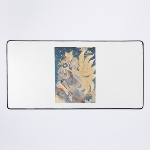 Item preview, Celestial Ninetails Kitsune Girl Vintage Japanese Ukiyoe Art ⭐⭐⭐⭐⭐ designed and sold by YoussefQarbi.